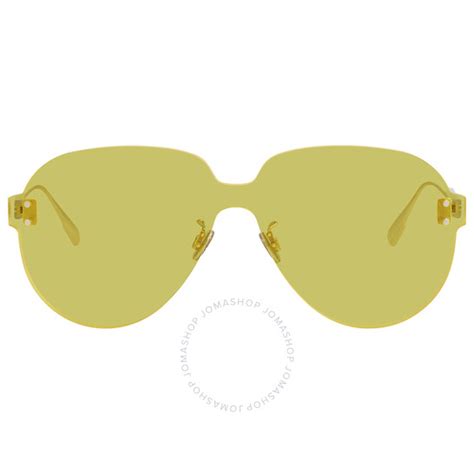 Dior Color Quake Yellow Shield Ladies Sunglasses  